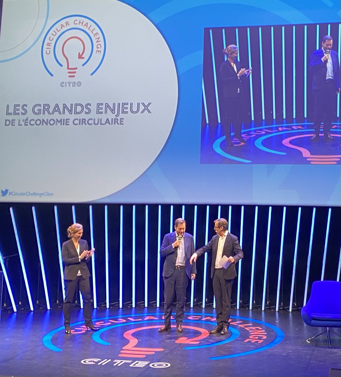 guillaumerotrou's tweet photo. A la soirée #CircularChallengeCiteo qui valorise les #startup à impact les plus contributives à la transition de l’économie linéaire vers un modèle d’#economiecirculaire 
Introduction Antoine Fievet CEO de @citeofrance @belcorporate et Cécile Semeriva directrice #Innovation https://t.co/FnkaSwVzVt