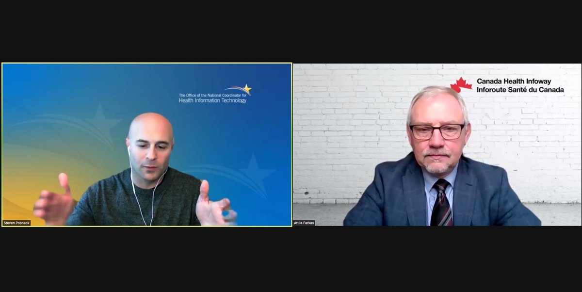 Steven Posnack <a href="/HealthIT_Policy/">Steven Posnack</a> <a href="/GDHPartnership/">GDHPartnership</a> and Attila Farkas from Canada Health Infoway share experiences with #IPS: “It needs to be implemented domestically first. It is key to gain connectivity at local level 1st and then to connect with the global community”