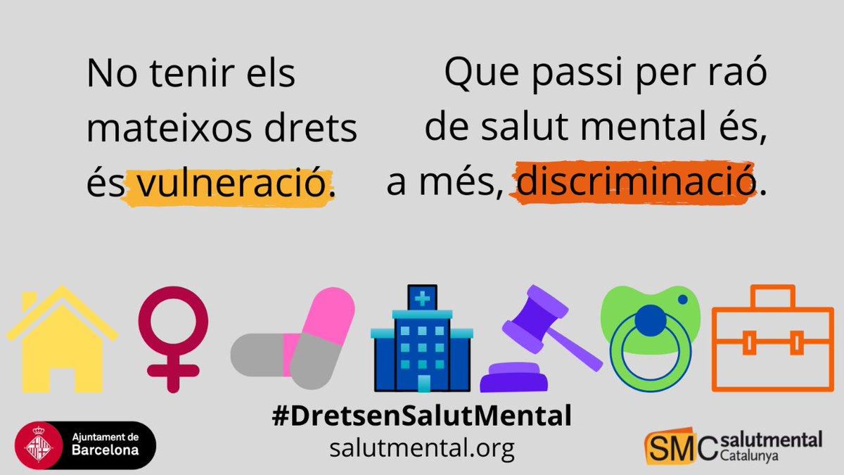 Aquest divendres comencem campanya... 
La xarxa d'entitats de Salut Mental Catalunya ens hi posem amb els #DretsenSalutMental
#salutmental