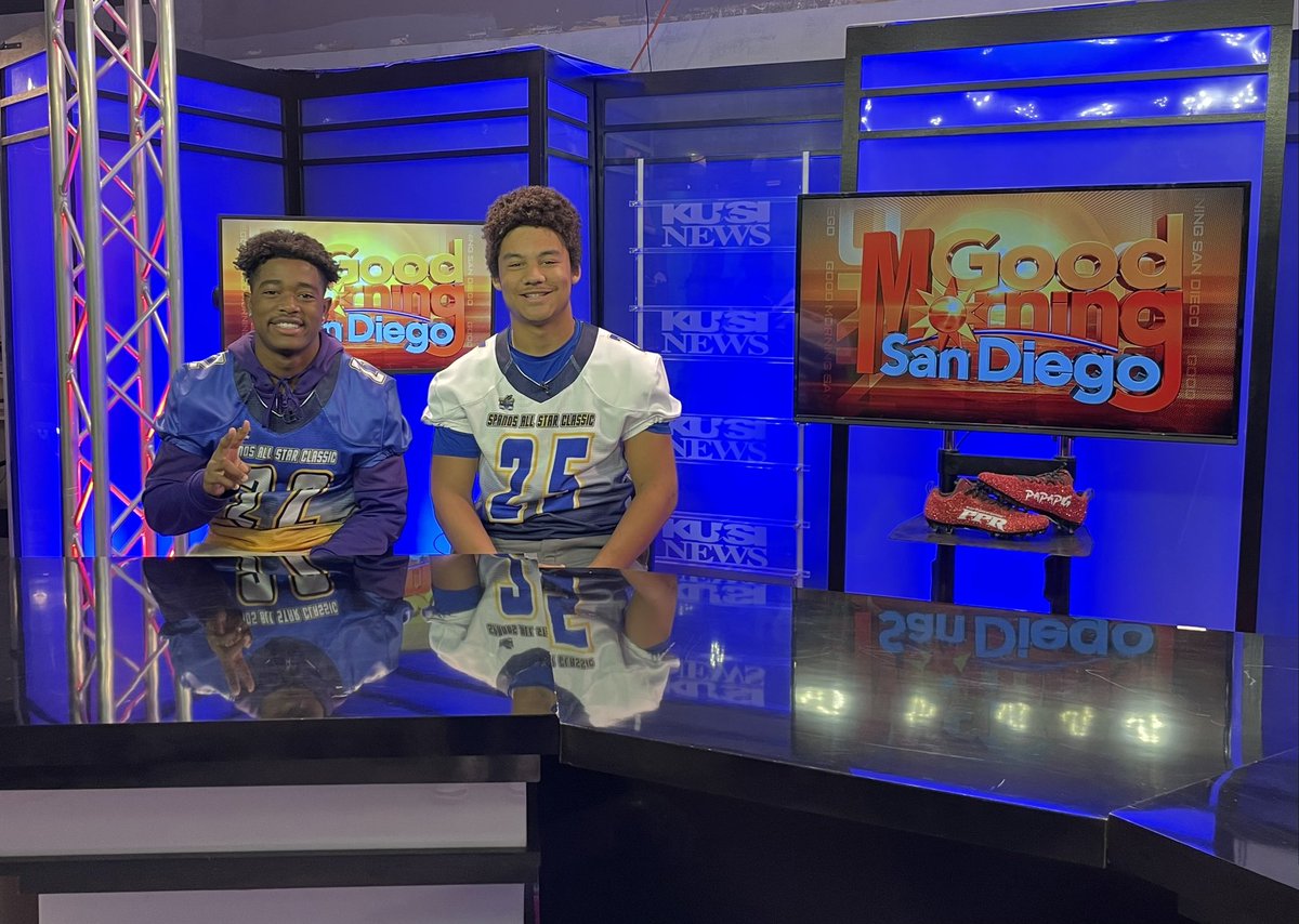 #AlexSpanosAllStarClassic North &amp; South studs, Danny Davis (San Pasqual) and Isaiah Pressley (St.Augustine) on <a href="/KUSINews/">KUSI News</a> this morning talking about Saturday’s game at Escondido High School.