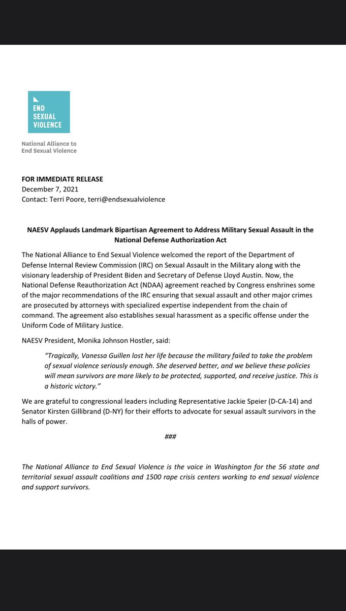 mguilen_'s tweet photo. “Vanessa Guillen lost her life because the military failed to take the problem of sexual violence seriously enough.” #IamVanessaGuillen https://t.co/jKOOdt1SxA