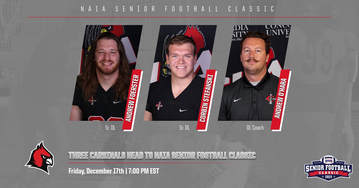 CUAACardinals's tweet photo. 🏈NEWS🏈

Three from @CUAA_Football will participate in the NAIA Senior Football Classic

📰: https://t.co/vJhR11yjQz https://t.co/lW1UlR4vtS