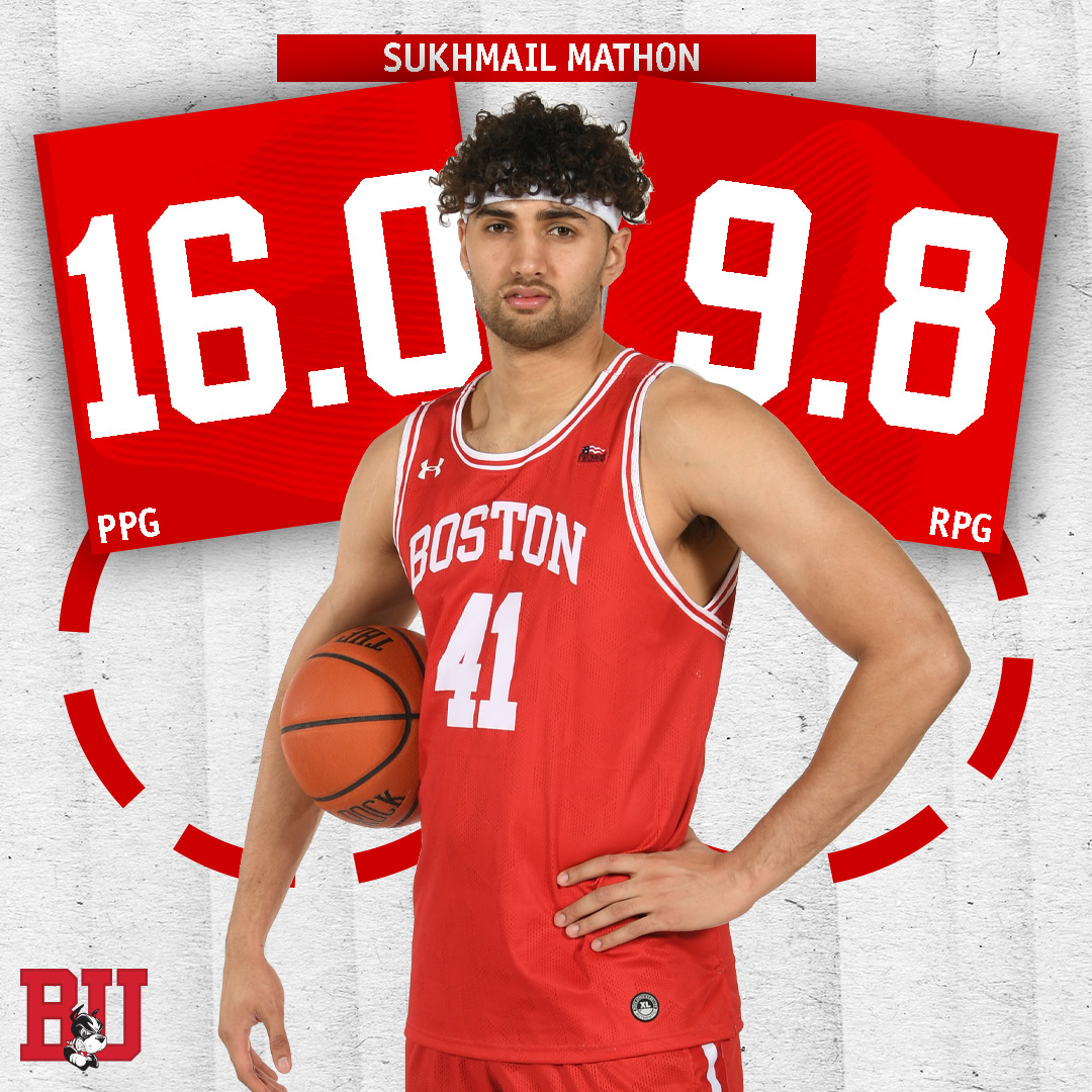 TerrierMBB's tweet photo. With three double-doubles over the last five games, @Smathon123 has been on an absolute tear. #GoBU https://t.co/ZLqt7ibu63