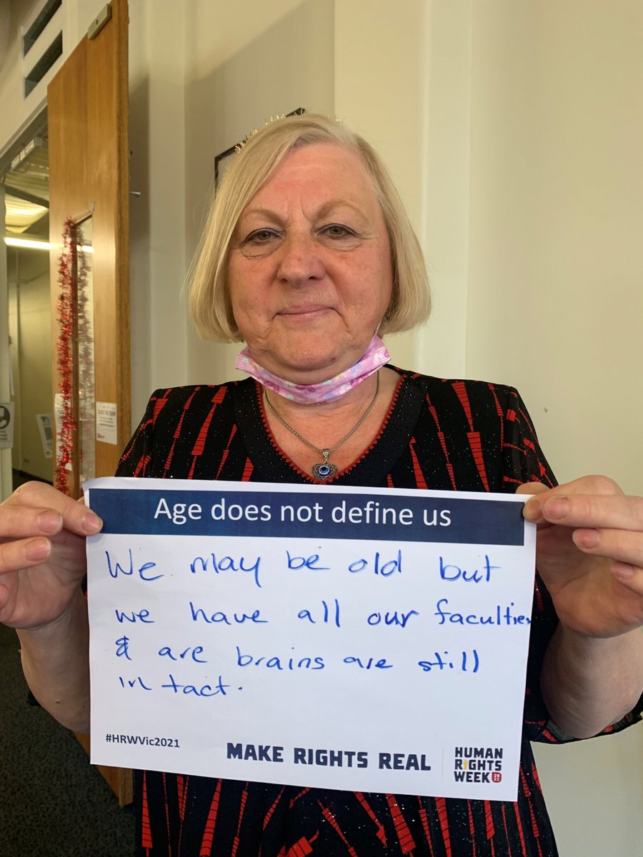 Today is #HumanRightsDay and in Victoria our focus is to #EndAgeism - a form of discrimination that is still prevalent and often accepted in our society. Well our HAAG members have a thing or two to say about that! #HRWVIC2021 #makerightsreal