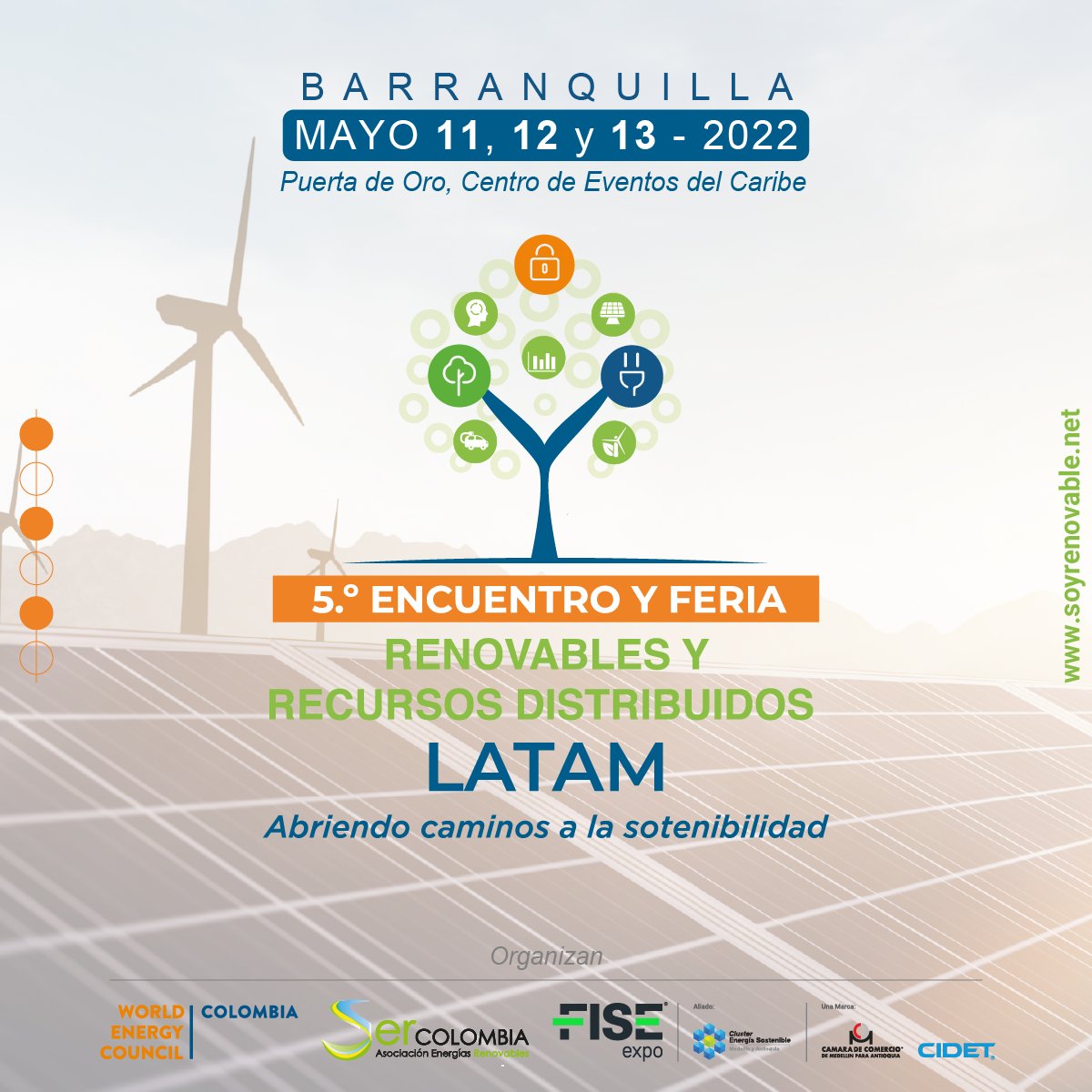 FISE_Colombia's tweet photo. ¡Llega el 5to Encuentro y Feria Renovables y Recursos Distribuidos LATAM! 🤩
Te esperamos el 11, 12 y 13 de mayo en Barranquilla, Colombia 📍

@WEC_COLOMBIA @SERCOLOMBIA01 https://t.co/r2VrJpzdIt
