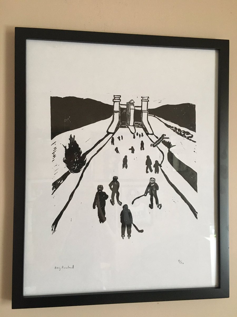 Picked up this print earlier today as an early Christmas gift to myself from local artist and musician <a href="/BenjRowland/">Benj Rowland</a> of the nearby Lift Lock and canal. Support local this holiday season! #shoplocal #peterboroughontario #community #shopsmall