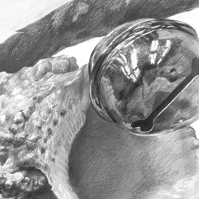 鉛筆で描いた鈴

絵の具で描いた鈴 