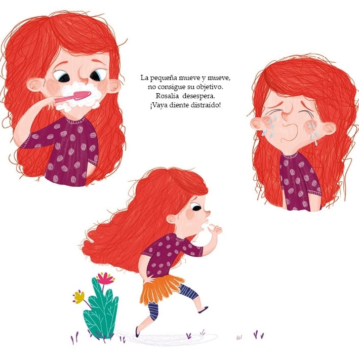 aranchaperpinan's tweet photo. From sketches to finals 💫
📚'Rosalía y el diente que no se caía' Beascoa, 2021
#kidlitart #childrensbookillustration  #kidlitillustrator #penguinkidses #aranchaperpinan https://t.co/YySqzRzxwG