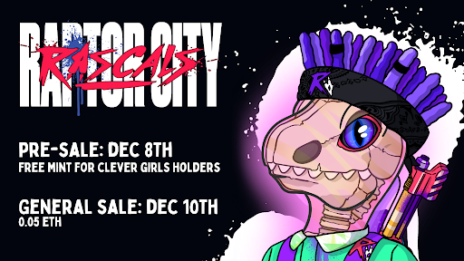 Welcome to Raptor City 🌆

✨Enter our prize draw to win a RAPTOR CITY RASCAL✨

👉Follow <a href="/RaptorCityNFT/">Raptor City Rascals</a> 
🔁Retweet this post
⤵️Tag 2 friends in the comments below 

🎁Winner chosen in 24hrs...

🖥️raptorcity.io
👾discord.gg/raptorcitynft

#NFT #NFTCommunity #NFTGiveaway