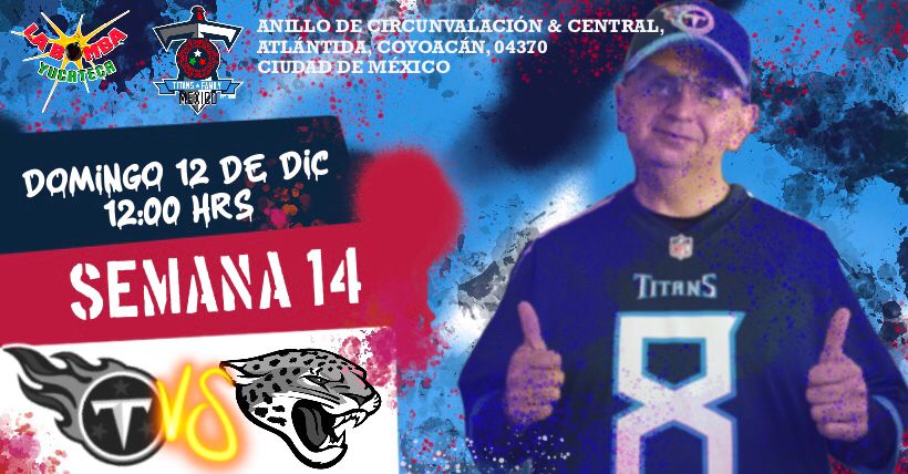 Semana 14
Famiia #TitanUp la liga pensará: que rival tan fácil, y nos dan como favoritos, pero es un rival divisional y seguimos siendo un hospital, seguiremos apoyando incondicionalmente, y que mejor que hacerlo en <a href="/labombayucateca/">La bomba yucateca</a> 
Si piensas que vamos a ganar escribe #TitanUp