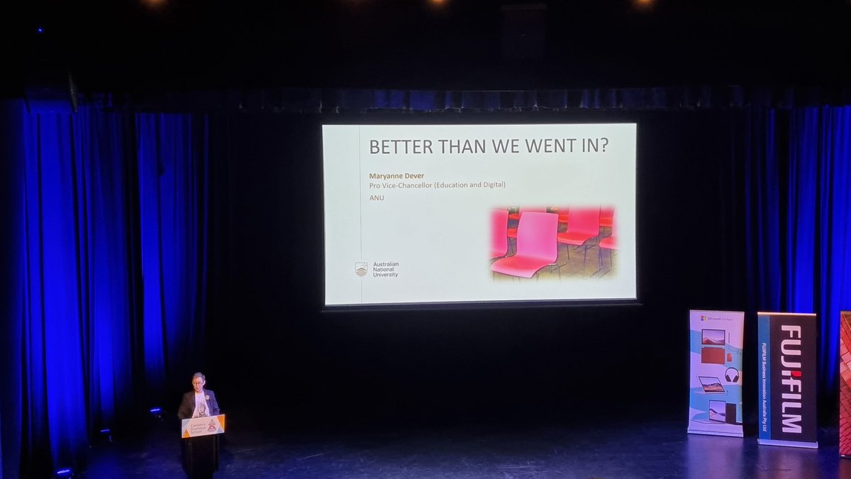 First keynote of the day! Maryanne Dever, PVC (Education and Digital) ANU says #etp21 feels like a family reunion of a family she's not met! ❤