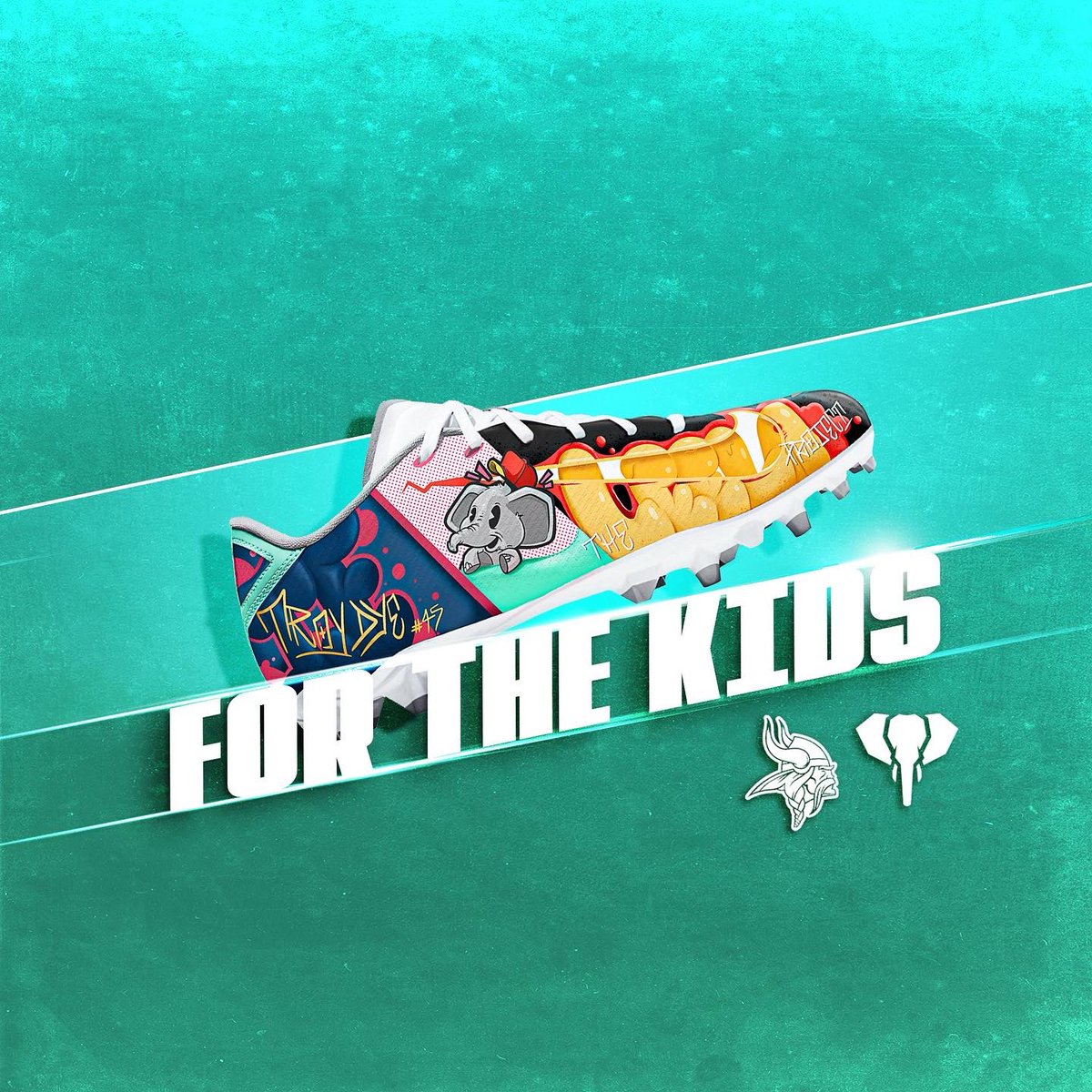 We are excited to announce that <a href="/Vikings/">Minnesota Vikings</a> linebacker Troy Dye aka <a href="/Tdye15dbTroy/">Troy Dye</a> will be wearing a limited edition 1 of 1 cleat designed by artist Fabian Nunez in support of our efforts in communities across Southern California.  #MyCauseMyCleats #NFL