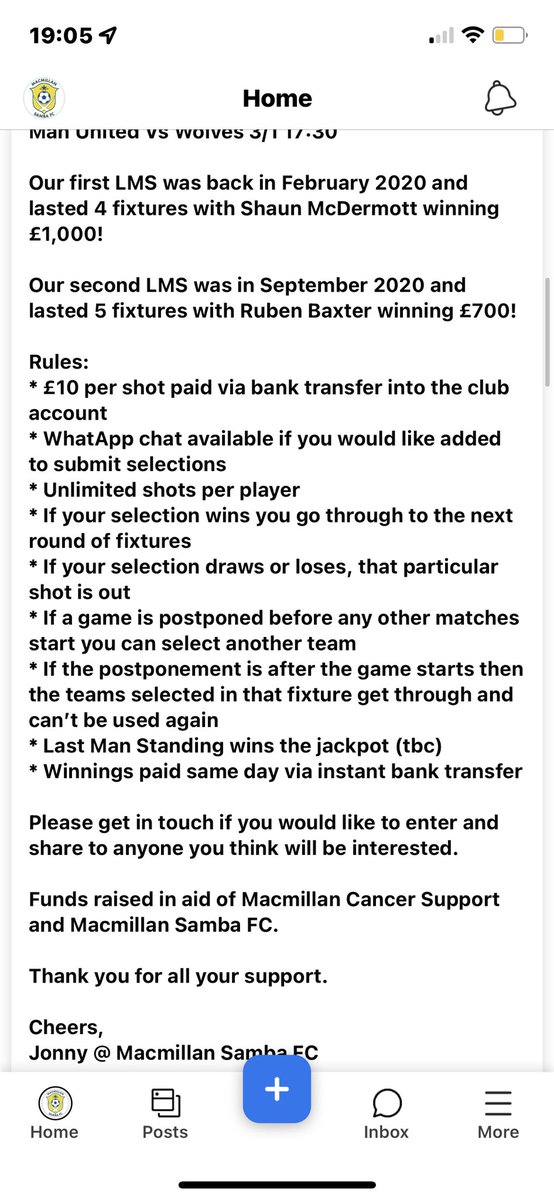 MacmilanSambaFC's tweet image. CLUB NEWS | LMS is back!

We are looking to get our 3rd Premier League Last Man Standing on the go starting on New Years Day. This would be game 21 of the 38 game season and is open to everyone, more the merrier.

See attached for full information. 

🇧🇷⚽️