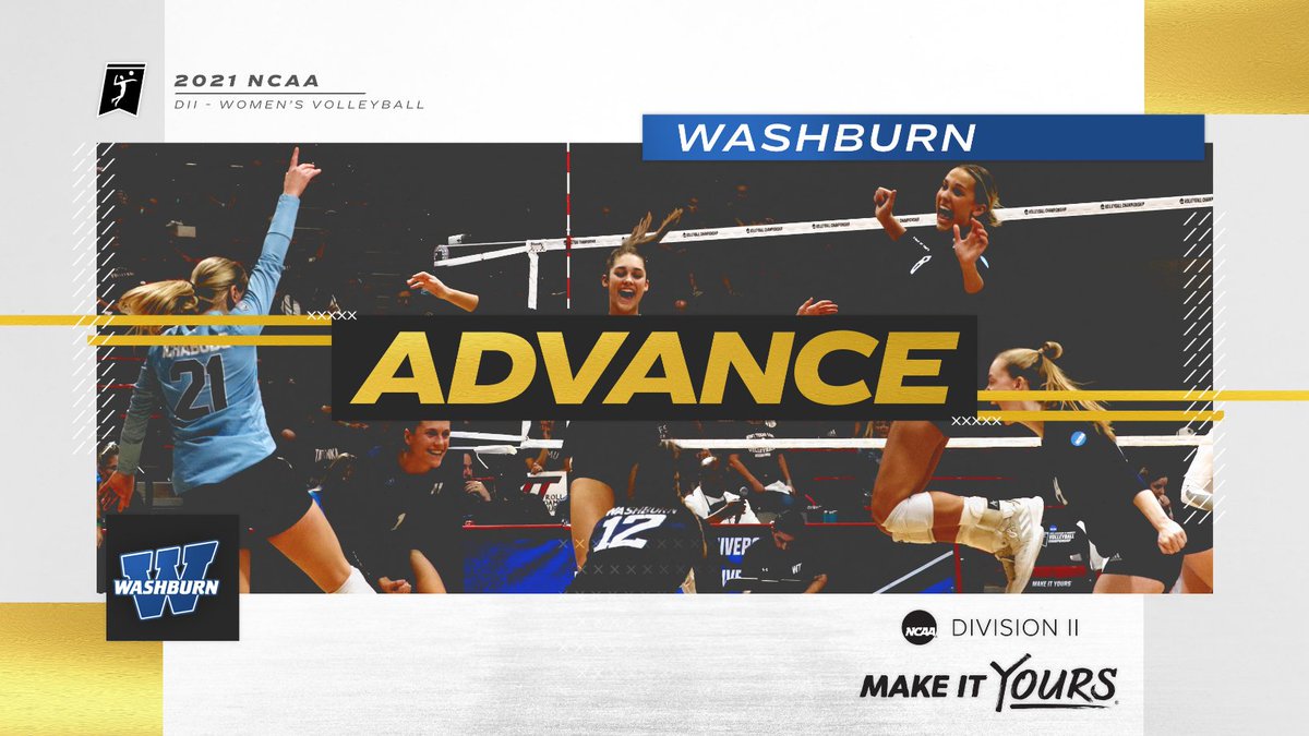 NCAADII's tweet image. VB: No. 3 Washburn Ichabods punches their ticket to the #D2VB Semifinals! 

Final | 3-1: 25-22, 25-19, 21-25, 25-21

📺|📈: ncaa.com/game/5909133
🏐: on.ncaa.com/21D2VBcp

#MakeItYours | #NCAAD2