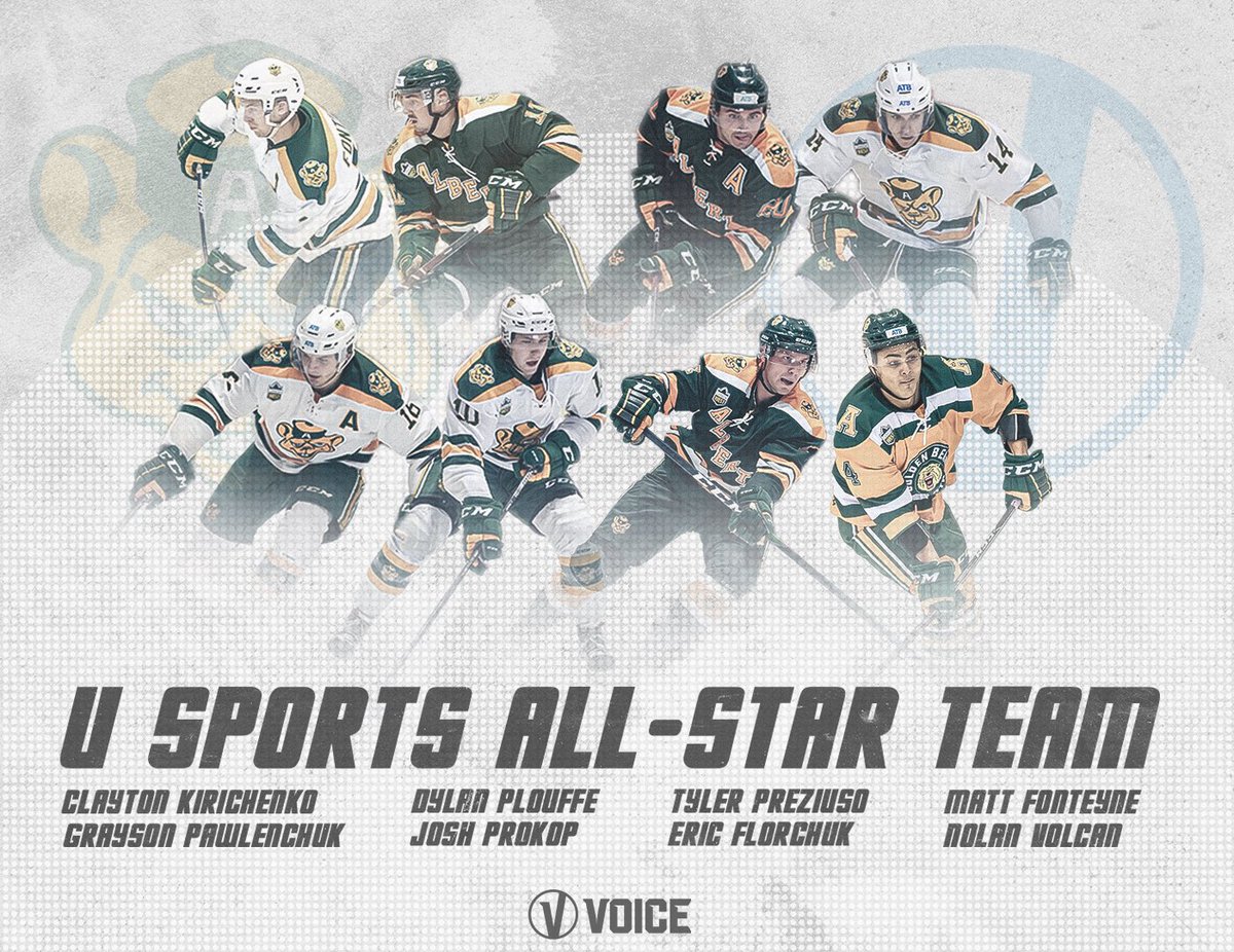 Congratulations to the 8 Golden Bears Hockey players who were selected to play for the U Sports All-Star Team! VOICE has been fortunate to work with the the UofA mens hockey team over the past few years and we can’t wait to watch these guys take on the Canadian World Junior Team.
