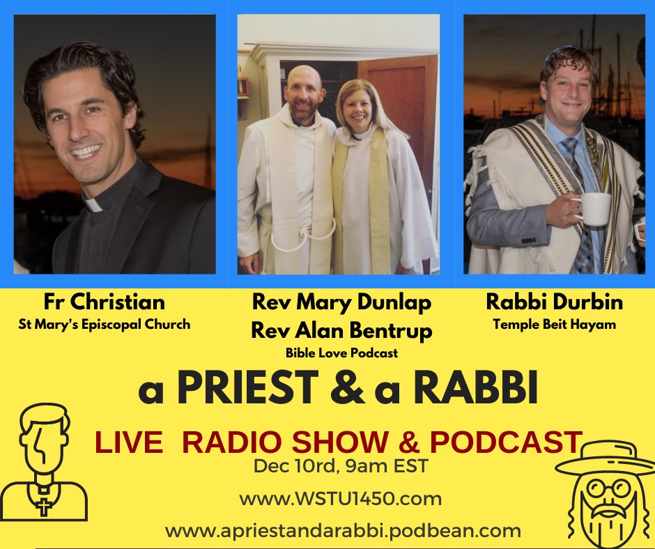 apriestarabbi's tweet photo. Does reading the Bible everyday really change your life? Rev Alan and Rev Mary of Bible Love Podcast are here to talk about it LIVE: FRIDAY 9AM EST on A Priest and A Rabbi FB LIVE or PODCAST it. https://t.co/02hnSh0jyj
