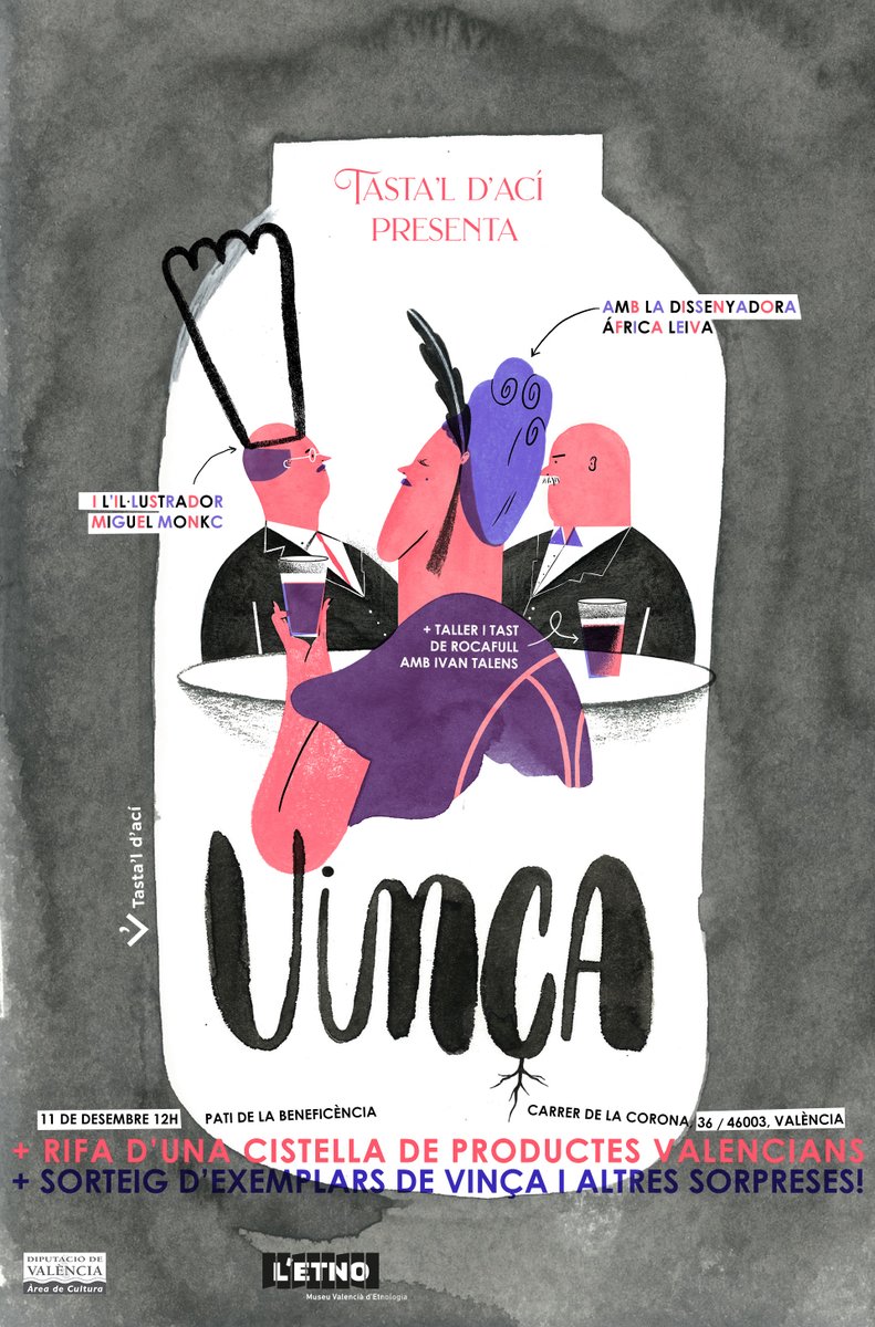 📚PRESENTACIÓ
Vols conèixer Vinça? Una incursió iŀlustrada a l’interior de la nostra cultura gastronòmica🥘🍸🧀
Amb tasts, sorteigs i més sorpreses🎁

🗓️Dissabte 11 de desembre, 12h
📍 <a href="/letnomuseu/">L'ETNO. Museu Valencià d'Etnologia</a> (carrer de la Corona, 36, 46003 València)