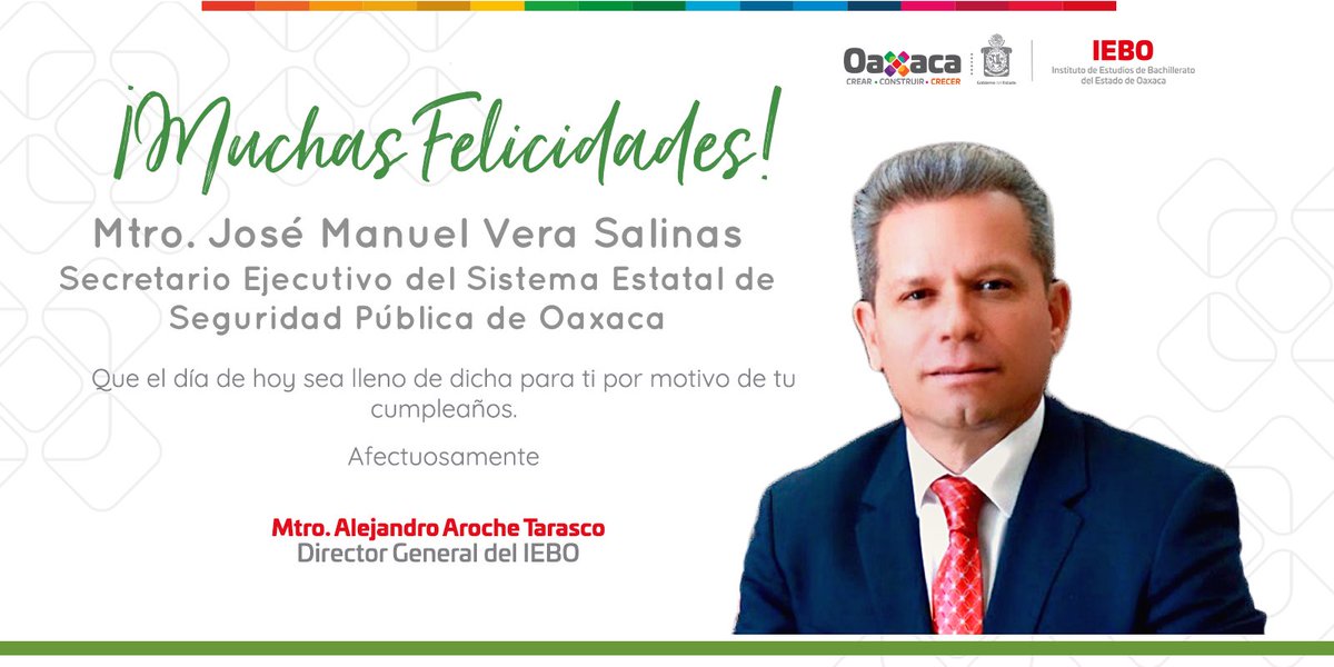 Le mando una afectuosa felicitación y un abrazo al Mtro. José Manuel Vera Salinas (<a href="/polux100/">Manuel Vera</a>) por motivo de su cumpleaños. Te deseo un día lleno de dicha en compañía de tus seres queridos.