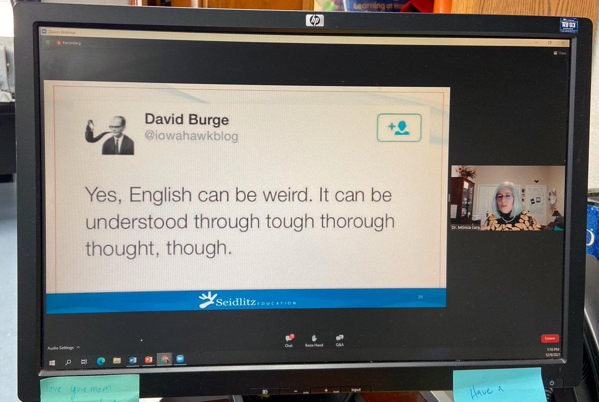 I am loving this afternoon’s @EllevationEd #impact2021 session! When teaching EB students, keep in mind English can be weird! @DRMLARA @Seidlitz_Ed