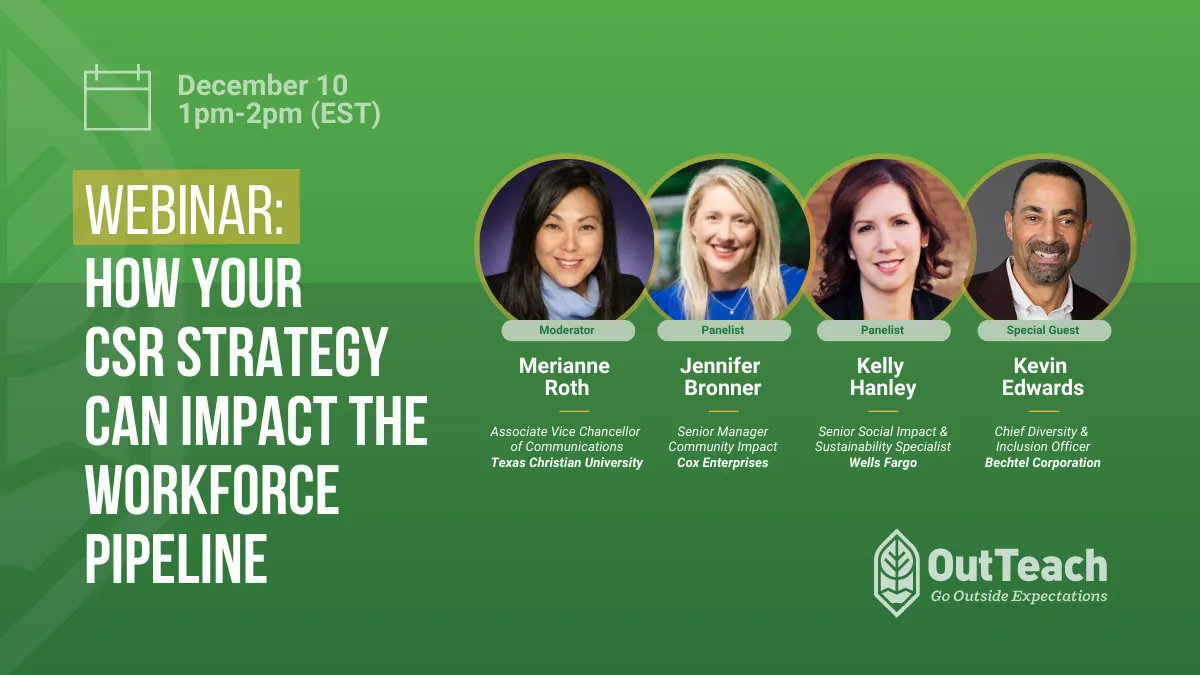 Calling all CSR Professionals: Join us tomorrow, December 10th at 1:00 PM EST as we discuss how your CSR strategy can impact the STEM workforce pipeline. Register now! buff.ly/3rZfkRY  #STEM #STEMeducation #Webinars #Workforce