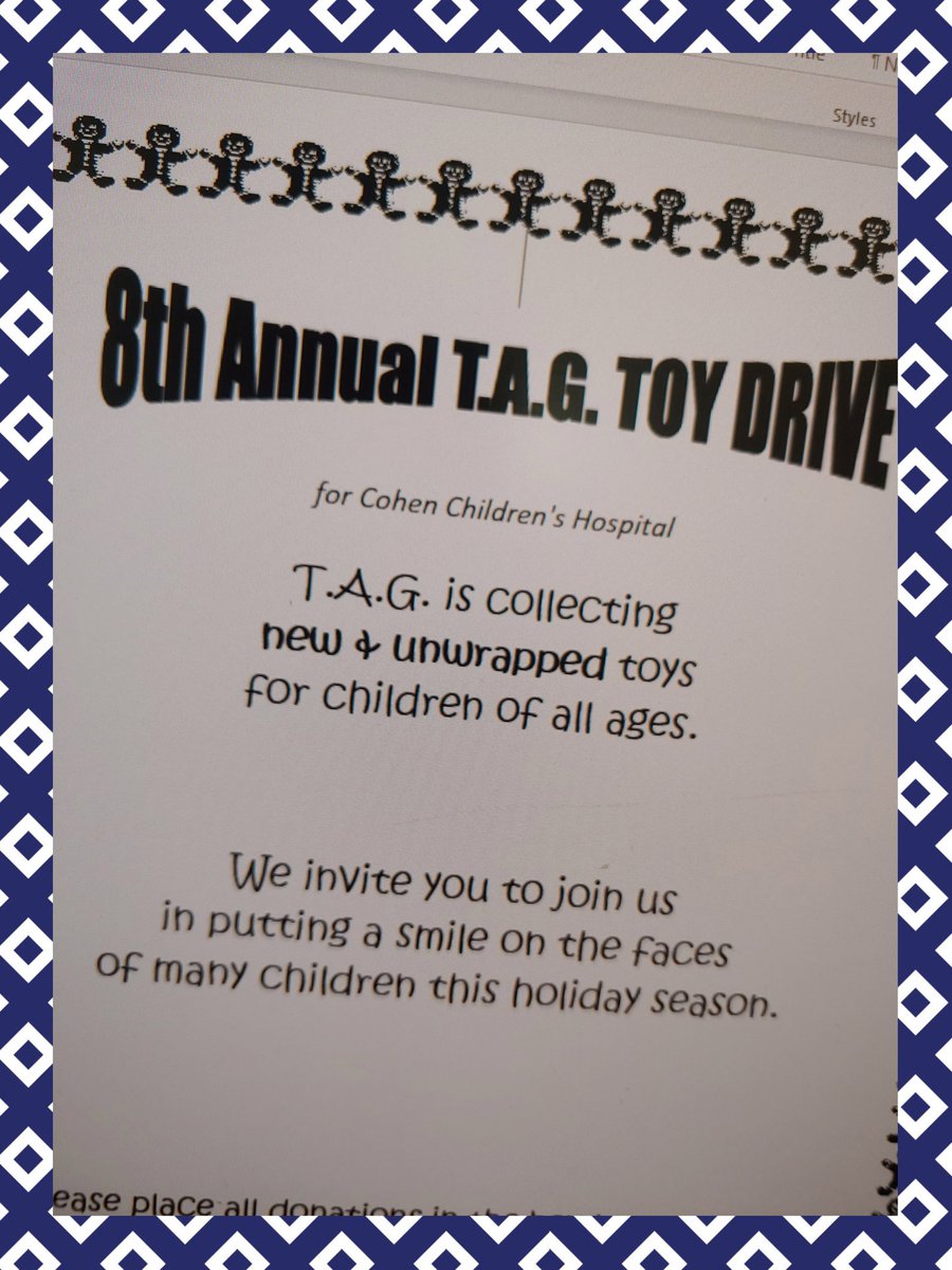 📢📢Last call!📢
TAG is collecting toys for <a href="/Cohen_Childrens/">Cohen Children's</a> through December 13th! 🌟❤ <a href="/StratfordPOB/">StratfordRoadSchool</a> <a href="/StratfordPTA/">Stratford Road PTA</a> <a href="/HBMATTLIN1/">Howard B. Mattlin</a> <a href="/POBJFK/">POBJFKHS</a> <a href="/POBSchools/">POB Schools</a>