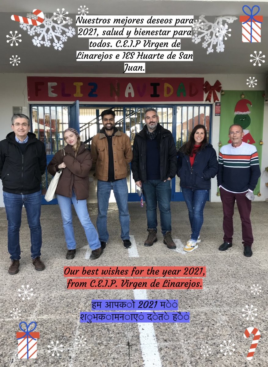 ¡Felices fiestas de la sección bilingüe del CEIP Virgen de Linarejos e IES Huarte de San Juan!

Merry Christmas from the bilingual team of CEIP Virgen de Linarejos e IES Huarte de San Juan!