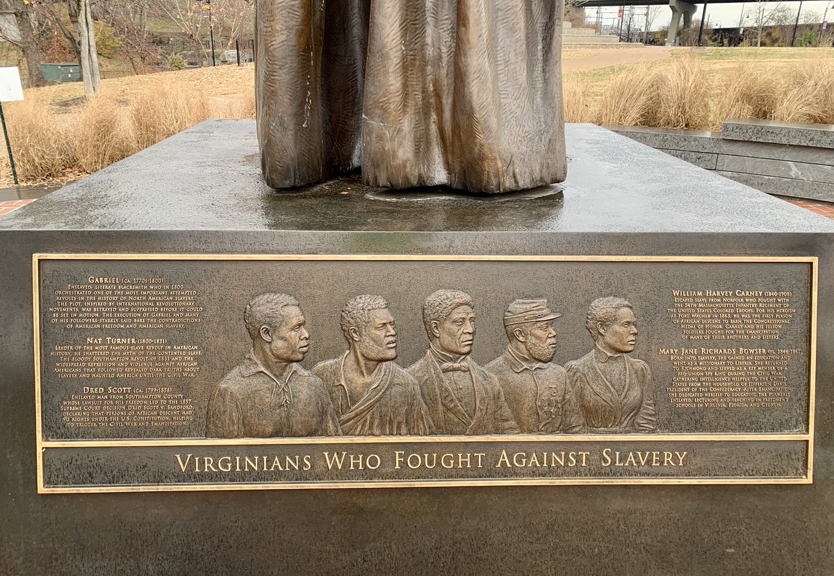 RVAStatues's tweet photo. Emancipation and Freedom Monument on Brown’s Island in Richmond, Va. Designed by Thomas Jay Warren, “features two 12-foot bronze statues representing a man, woman, and infant newly freed from slavery.” https://t.co/8NfMLl8Oc3 https://t.co/IvQunqUhwn