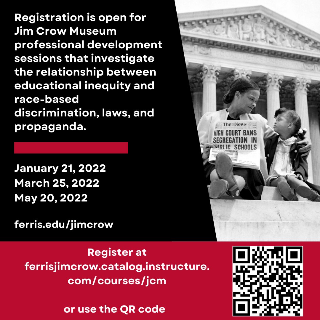 jimcrowmuseum's tweet photo. Registration is open for Jim Crow Museum professional development sessions that investigate the relationship between educational inequity and race-based discrimination, laws, and propaganda. https://t.co/pfwp9BIbrE