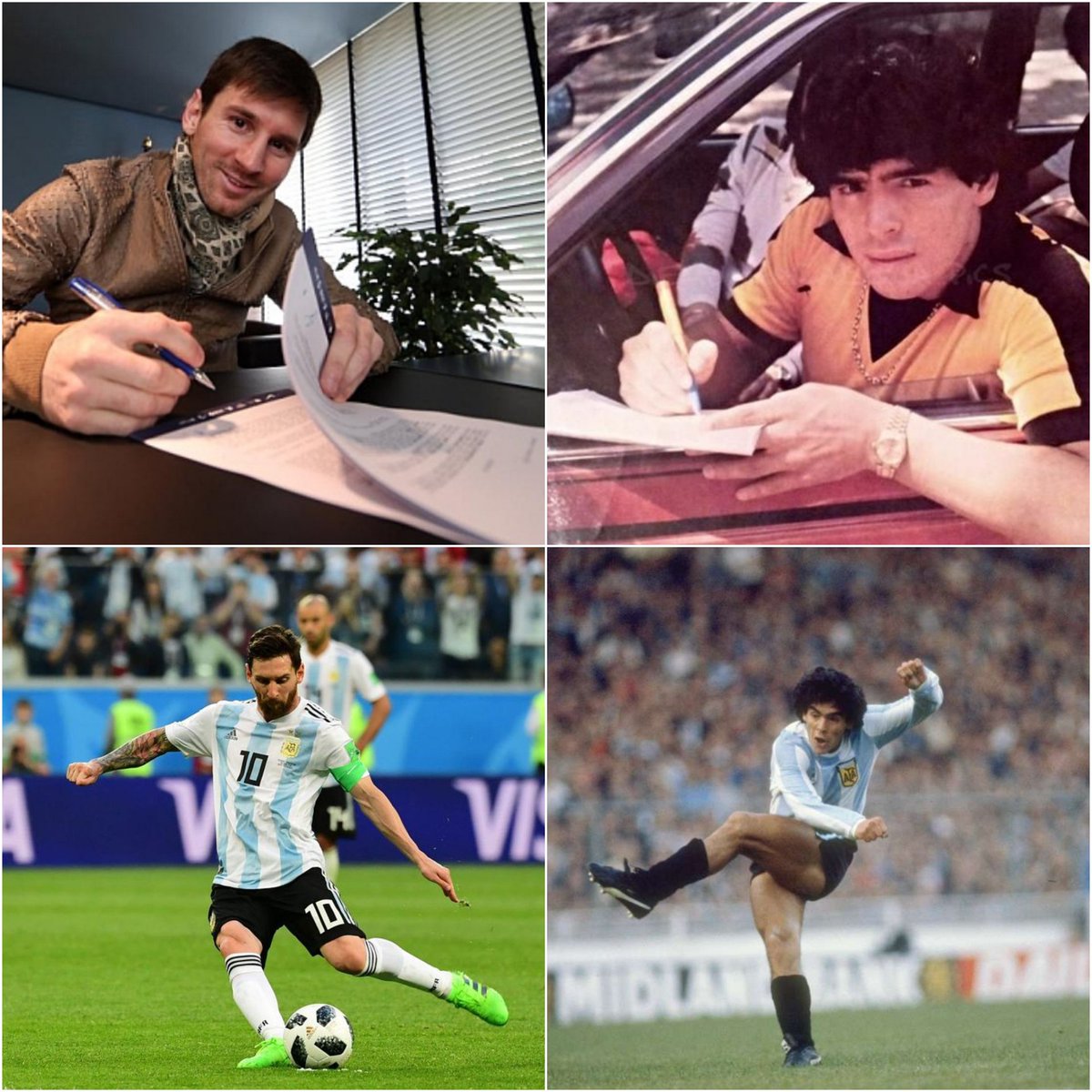 AleLiparoti's tweet photo. Quizás no sabías pero Messi y Maradona eran diestros escribiendo y zurdos pegándole a la pelota. https://t.co/WZ0PcdEEOs