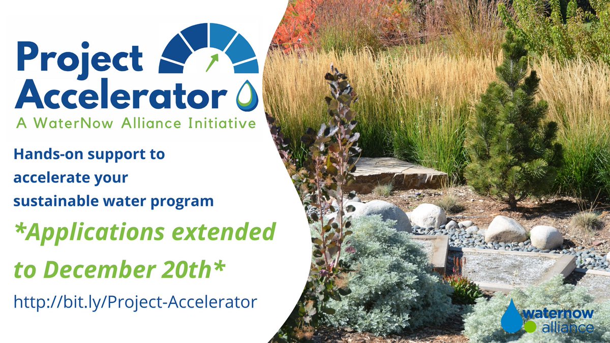 WaterNowOrg's tweet image. We've had great convos with #Colorado communities looking to develop sustainable water programs and projects. We've heard you are pressed for time, so we extended our #ProjectAccelerator application deadline to December 20th! Apply now--> bit.ly/Project-Accele…