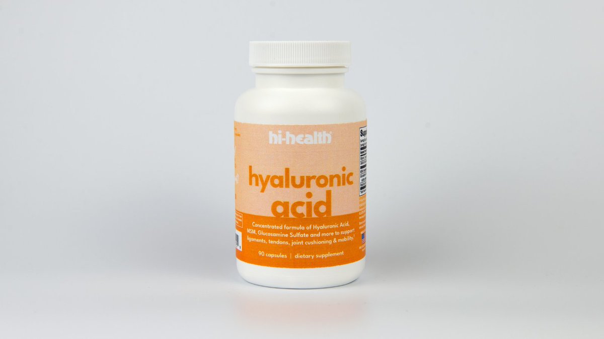 HiHealth's tweet photo. Hyaluronic acid is present in every tissue of the body. It binds water and in turn, lubricates joints and moisturizes skin cells. As we age, the joint fluids lose their viscosity, but supplementing with Hyaluronic acid can help. https://t.co/UZtqdDKYe5 https://t.co/7MxnOyGKXb