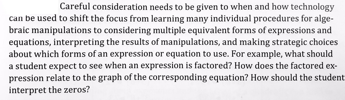 doingmath's tweet photo. LOUDER! And from the rooftops, please.
“Historically, school algebra has been concerned with rewriting expressions and solving equations and inequalities. Today, these tasks can be performed by technology…” @NCTM @steve_leinwand #MTBoS #iteachmath https://t.co/T6zs6ilryb