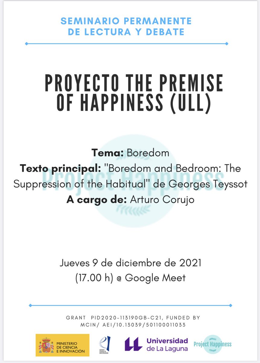 ProjectRESHAP's tweet photo. 📚 This afternoon our project members met together for a reading seminar on the notion of boredom, led by @arturocorujo Thanks team for your participation and thank you Arturo for inspiring such a lively discussion! 💭 📖 https://t.co/SDdrsuykdG