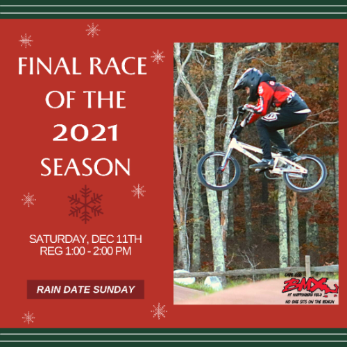 This is it for 2021 - be there Saturday! #BMX 🏁