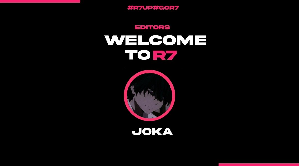 R7_Team_'s tweet photo. Welcome to R7 @R7Joka 💕🖤
New video editor🔥
#R7UP https://t.co/DMZYqvPbuk