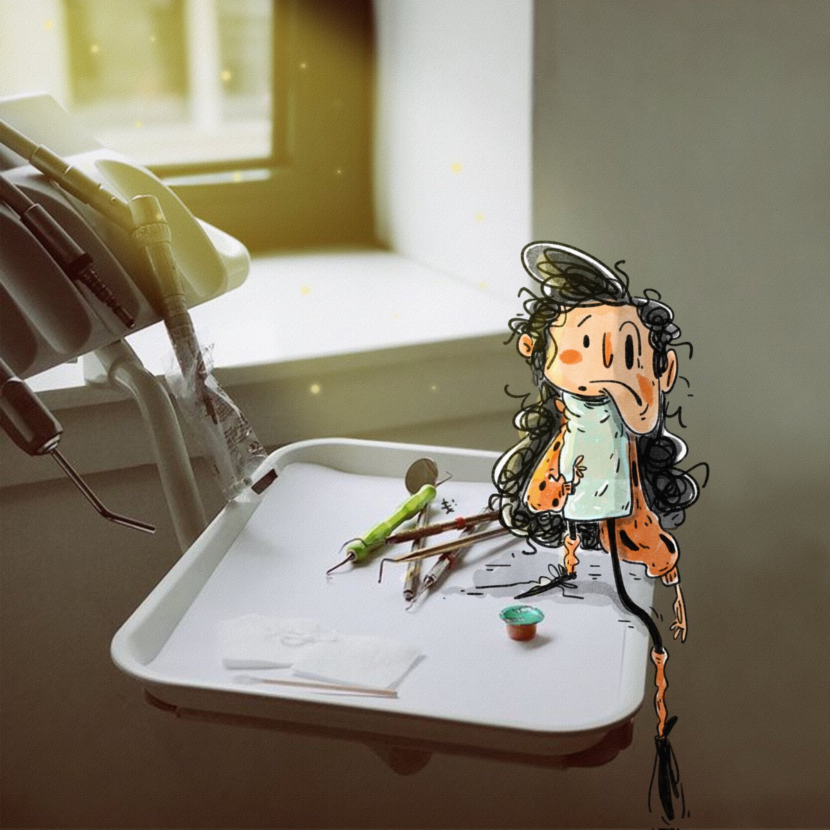 FarinazSol's tweet photo. No sooner had I said hello to the dentist than half of my body went numb.

#dentist #art #dailyart #memories #illustration #ferferi #FarinazSoleimani
#tooth #conceptart https://t.co/R6PpJndpyb
