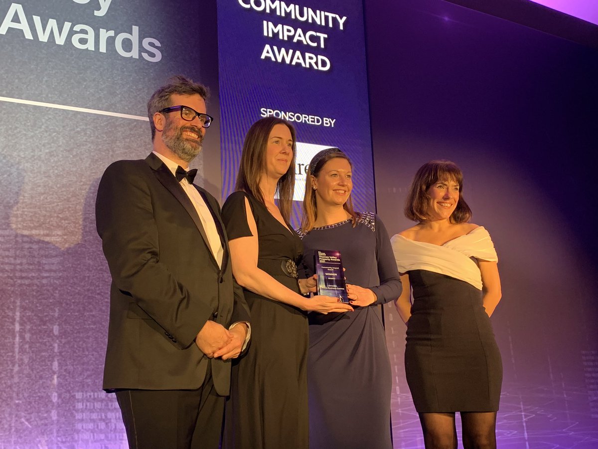 TheBusinessMag's tweet photo. Congratulations goes to @SEGROplc for winning the Community Impact Award which is sponsored by @ArenaCentres 🎉🎉 #TVPA #ThamesValley #Property #Awards https://t.co/RfO27lzt2Q