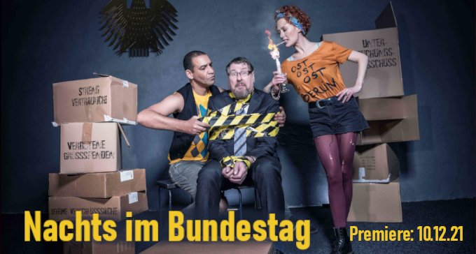 Heute #Premiere: Mitten im neu gewählten #Bundestag diskutieren zwei Normalos zu später Stunde in den Untiefen des Hohen Hauses mit einem #CDU #Hinterbänkler über die #Welt da oben. Karte 18-33 EUR, auch als #Gutschein - das perfekte #Geschenk 😉 tinyurl.com/2p9xbnx7