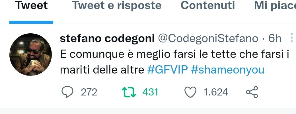 lagiulialeggio's tweet photo. @CodegoniStefano nuovo idolo
#GFvip #infire https://t.co/PsifwVntRd