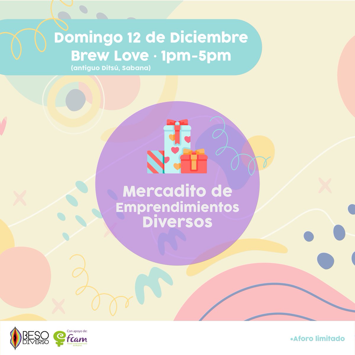 Besodiverso's tweet photo. El mercadito diverso desea promocionar emprendimientos de Mujeres Bisexuales, Lesbianas, Trans y Personas No Binaries, se dará en el marco del Tortifest 2021, este día la entrada es abierta al público así que todes invitades a apoyar estas iniciativas. https://t.co/bhw051nwIH