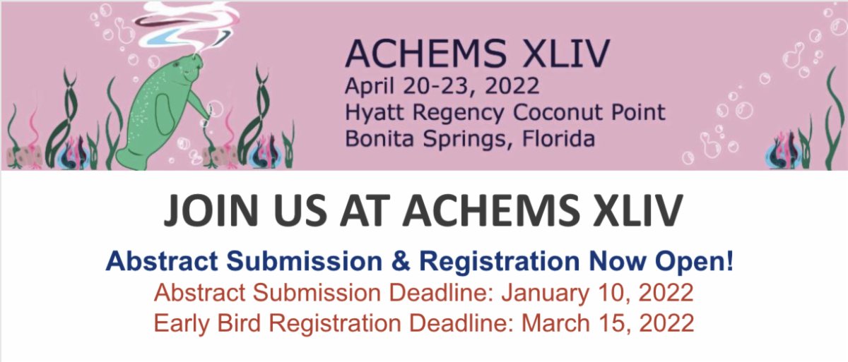 AchemsInfo's tweet photo. π’#AChemS2022 ABSTRACT SUBMISSION & REGISTRATION NOW OPEN!
AChemS Annual Meeting is the preeminent international gathering of #chemoreception scientists. Join us for over 6 symposia, workshops, poster sessions and networking opportunities.
https://t.co/0foVFMHQsd https://t.co/23Q4diHArp