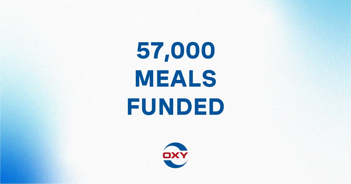 WeAreOxy's tweet photo. Our virtual holiday food drive will fund 57,000+ meals at our long-time partners @HoustonFoodBank,  @RoadrunnerFoodBank,  @SouthPlainsFoodBank, @WeldFoodBank  and @WestTexasFoodBank, thanks to employee donations &amp; a corporate match. Together we can reduce #foodinsecurity. https://t.co/5KcSbsjAC3