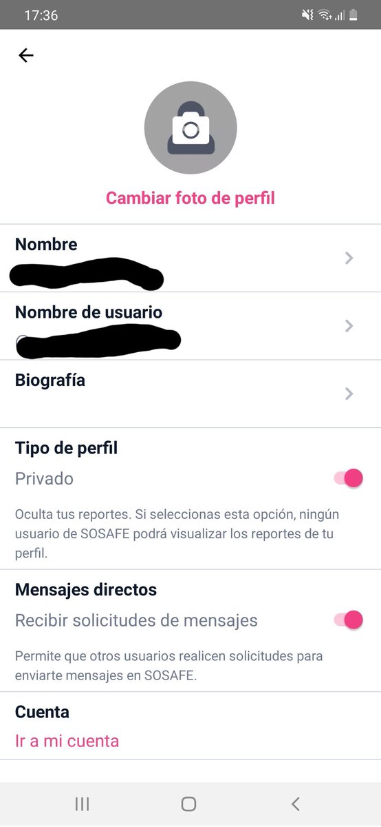 Drohex's tweet photo. @SOSAFE_CL Señores gracias por la información, pero aun no me dan una respuesta concreta, adjunto foto de mi perfil, fíjense que el tipo de perfil es privado y dice que mis reportes no pueden ser visualizados por los demás usuarios. https://t.co/sGjshv6Hut