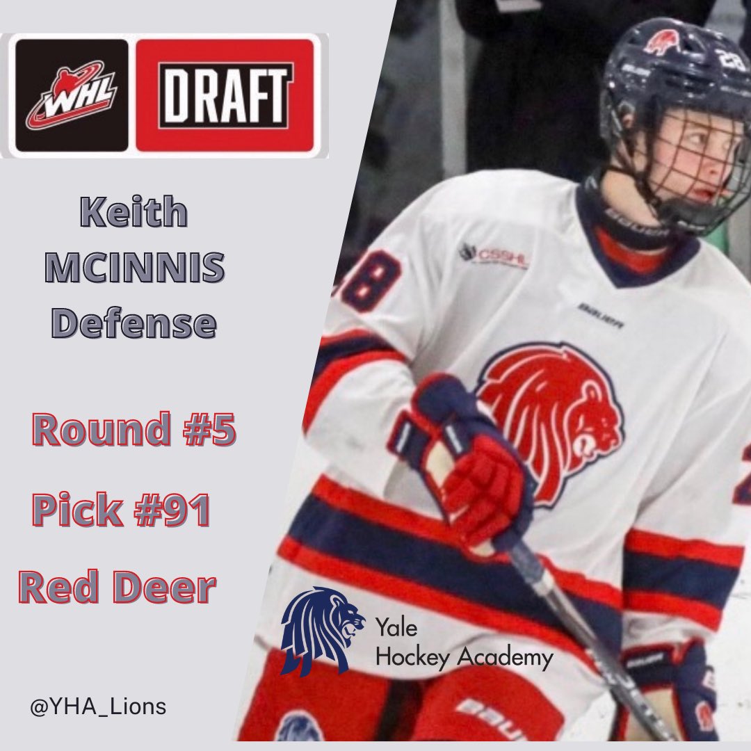 🚨 WHL DRAFT 🚨

Congrats to <a href="/KeithMcInnis8/">Keith McInnis</a> on being drafted by the <a href="/Rebelshockey/">Red Deer Rebels</a> 

“It is a great milestone and an honour to be drafted into the <a href="/TheWHL/">Western Hockey League</a>” 
~ K. McInnis 🦁
