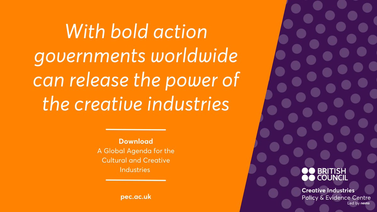 I was pleased of being involved in this exercise.  <a href="/CreativePEC/">Creative Industries Policy & Evidence Centre</a> International Advisory Council not only dared to put forward this #GlobalAgenda but is also committed to encourage governments to act for nurturing their #creativeeconomies. <a href="/UK_CE/">British Council Creative Economy</a> bit.ly/3okLbdH