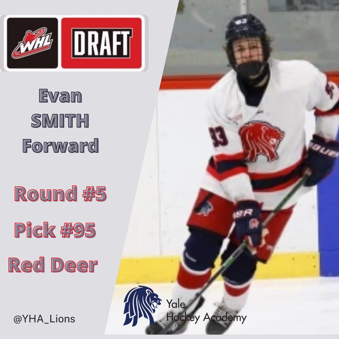 🚨 WHL DRAFT 🚨

Congrats to <a href="/EvanSmith199/">Evan Smith</a> on being drafted by the <a href="/Rebelshockey/">Red Deer Rebels</a> 

“Ever since I was 6 years old I have been watching the <a href="/TheWHL/">Western Hockey League</a> and have dreamt on playing there one day” 
~ E. Smith 🦁