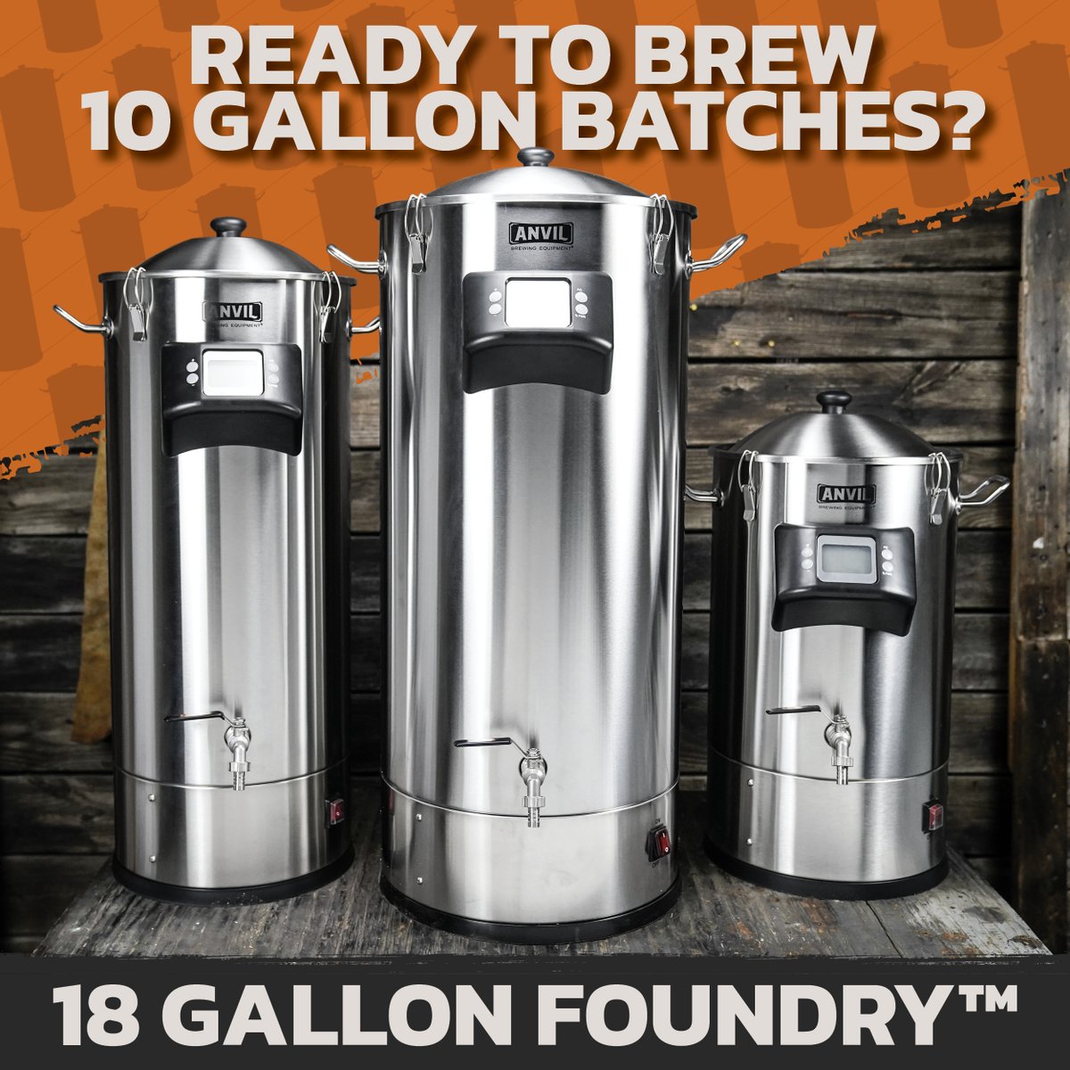 BIG news! The best all-in-one brewing system just got bigger! Introducing the 18 Gallon Foundry! Pre-orders are available now; expected shipping in January.

anvilbrewing.com/foundry-18