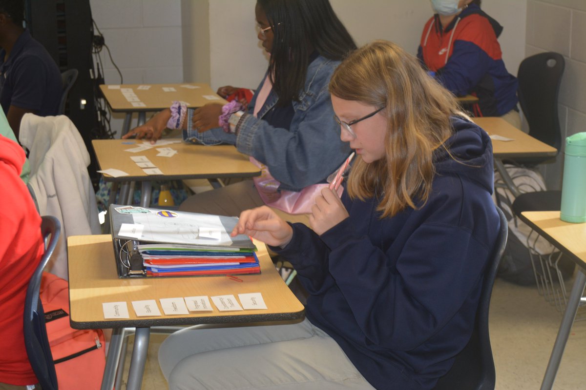 Charles Henderson Middle School 7th grade learns about the process of voting with the help of ladies from Troy University.  Students made choices about values and then they got to vote.  This became serious business as they voted on uniforms, grades and food.