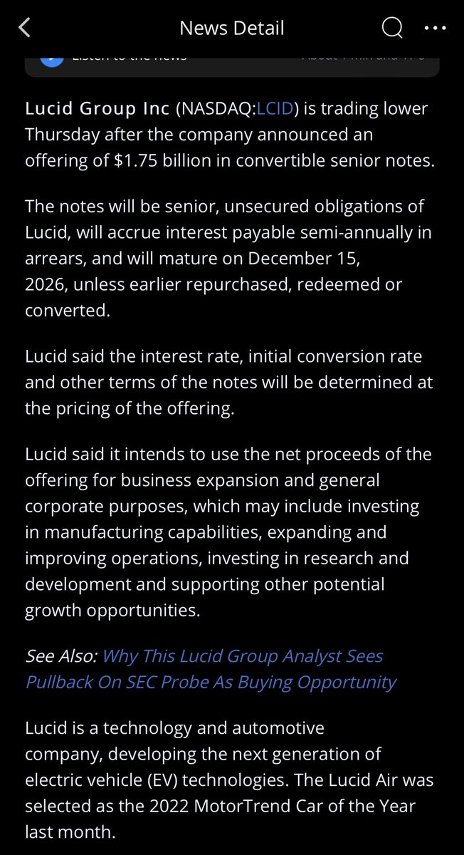 $LCID سبب نزول السهم 

اصبح التريث والانتظار افضل