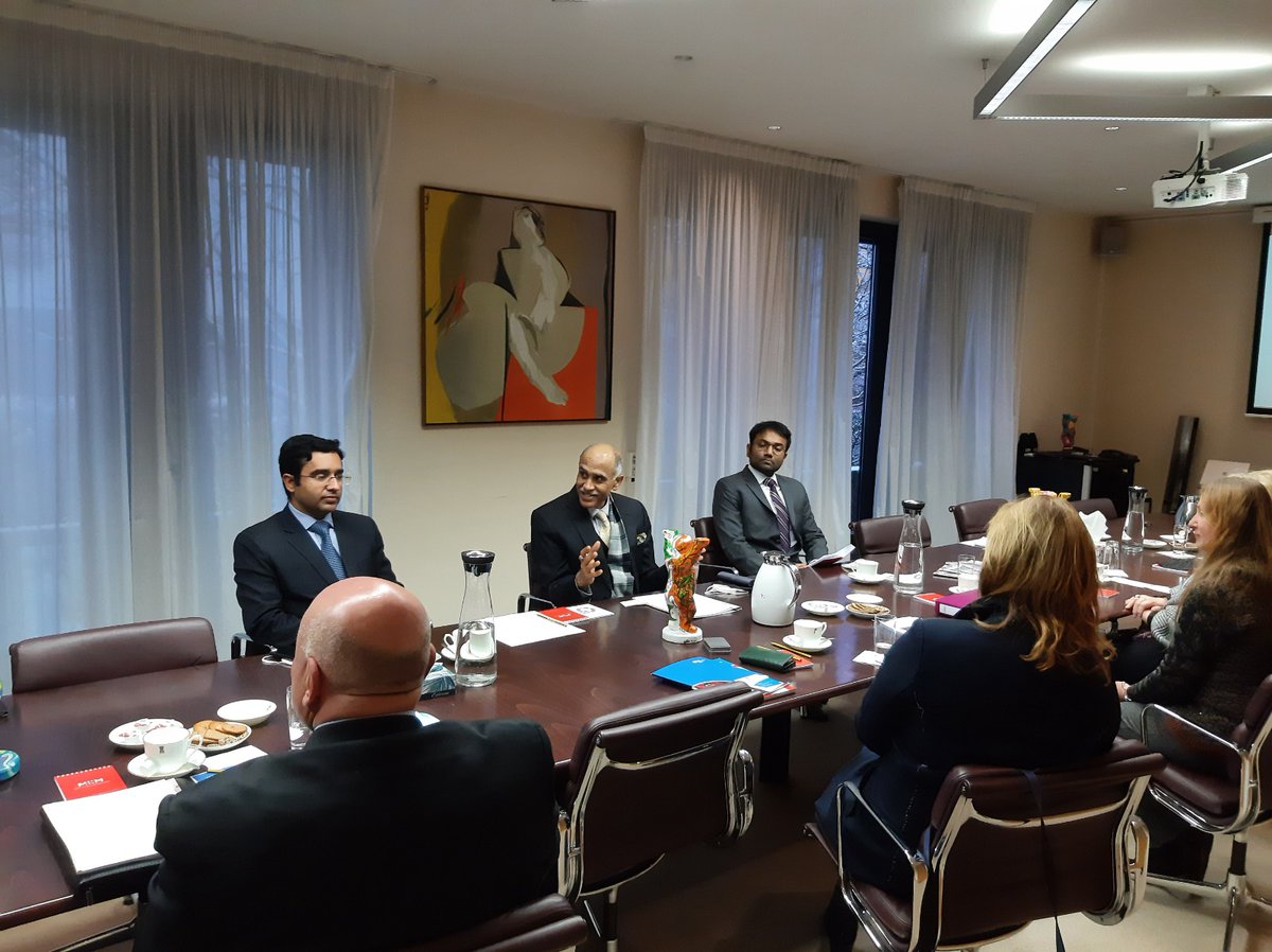 eoiberlin's tweet photo. #AmbHarishParvathaneni addressed @BVMWeV member companies during the first-ever 'Sprechtag' organized for 🇩🇪 Mittelstand companies at @eoiberlin. #nursestraining, #Germanlanguage, #cybersecurity, &amp; #schooleducation were just a few of several issues discussed. https://t.co/ip43uhAMws
